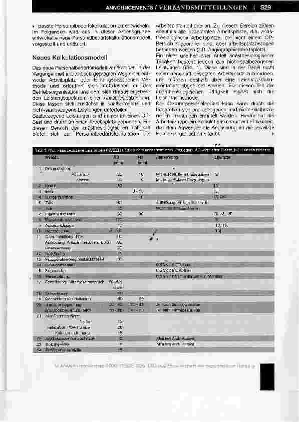 Vorschauseite 3: Grundlagen der anästhesiologischen Personalbedarfsplanung im DRG-Zeitalter