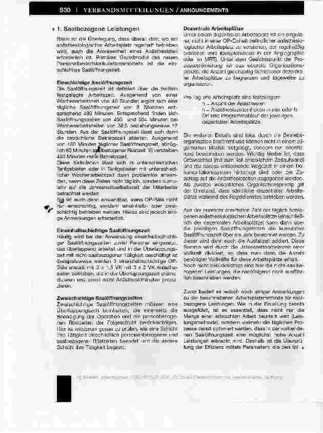 Vorschauseite 4: Grundlagen der anästhesiologischen Personalbedarfsplanung im DRG-Zeitalter