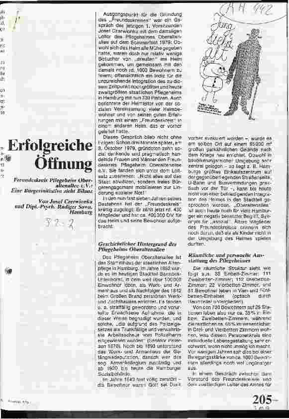 Vorschauseite 1: Erfolgreiche Öffnung / Freundeskreis Pflegeheim Oberaltenallee e. V. Eine Bürgerinitiative zieht Bilanz