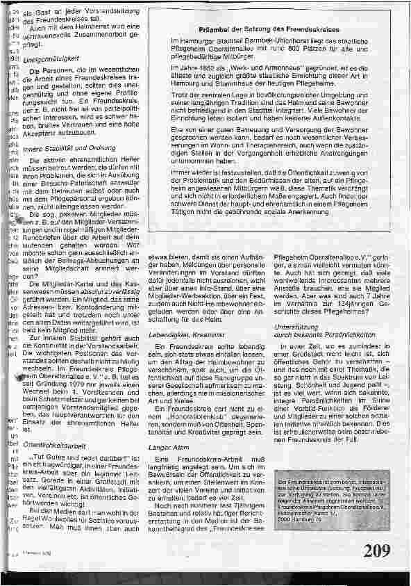 Vorschauseite 5: Erfolgreiche Öffnung / Freundeskreis Pflegeheim Oberaltenallee e. V. Eine Bürgerinitiative zieht Bilanz