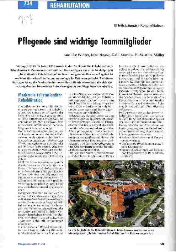 Vorschauseite 1: Teilstationäre Rehabilitation: Pflegende sind wichtige Teammitglieder