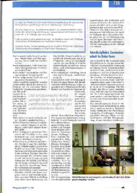 Vorschauseite 2: Teilstationäre Rehabilitation: Pflegende sind wichtige Teammitglieder
