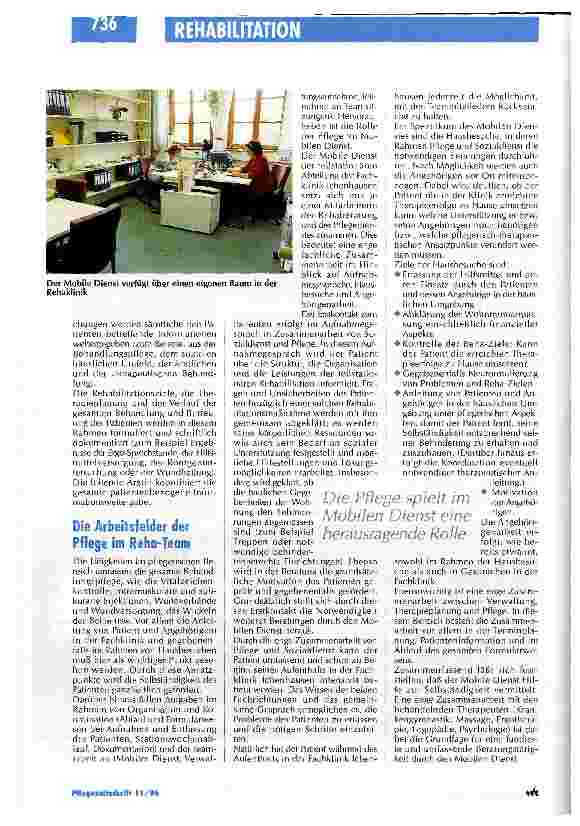 Vorschauseite 3: Teilstationäre Rehabilitation: Pflegende sind wichtige Teammitglieder
