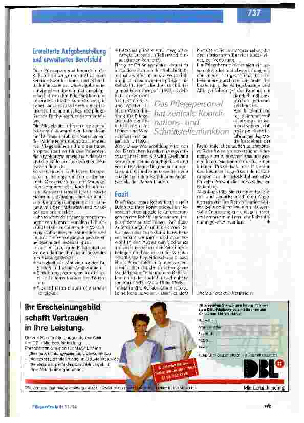 Vorschauseite 4: Teilstationäre Rehabilitation: Pflegende sind wichtige Teammitglieder