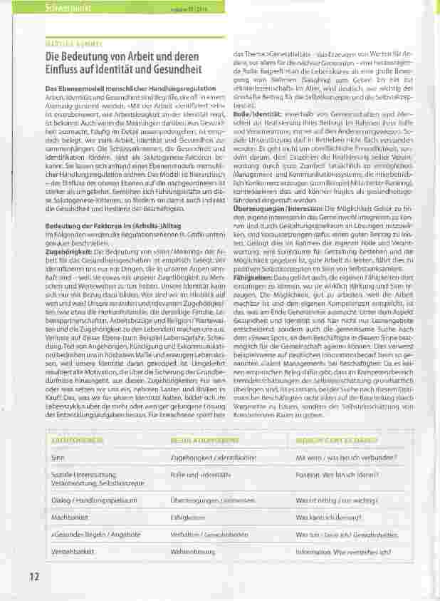 Vorschauseite 1: Die Bedeutung von Arbeit und deren Einfluss auf Identität und Gesundheit