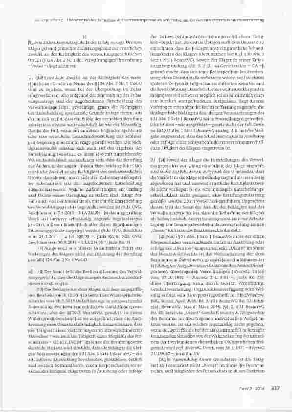 Vorschauseite 2: Dienstunfall bei Teilnahme der Vertrauensperson an Arbeitstagung der Gesamtschwerbehindertenvertretung