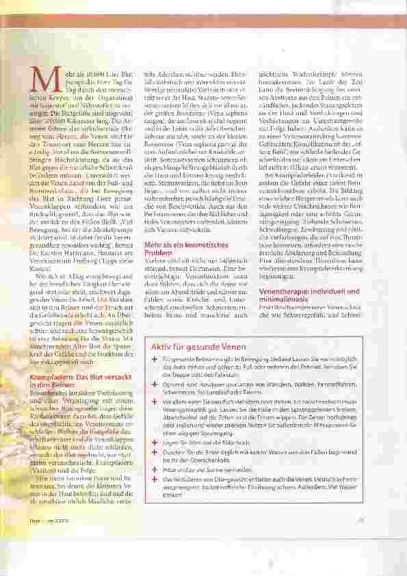 Vorschauseite 2: So bleiben Ihre Venen gesund!