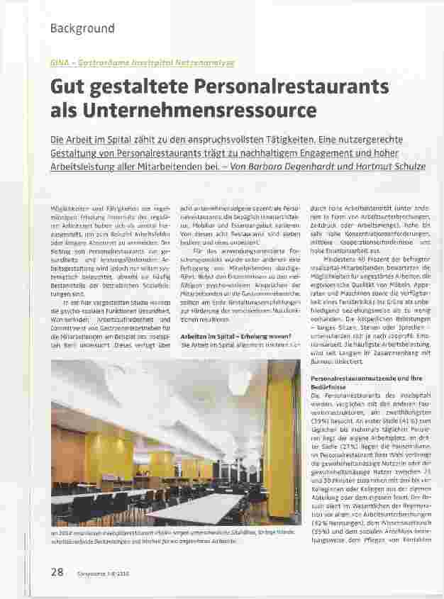 Vorschauseite 1: Gut gestaltete Personalrestaurants als Unternehmensressource