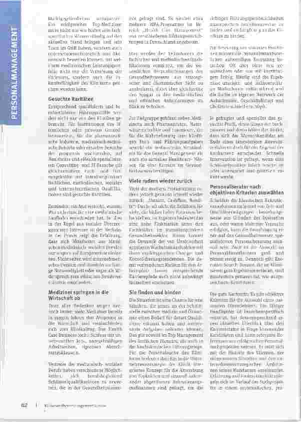 Vorschauseite 2: Spitzenkräfte für Kliniken nur auf Rezept!