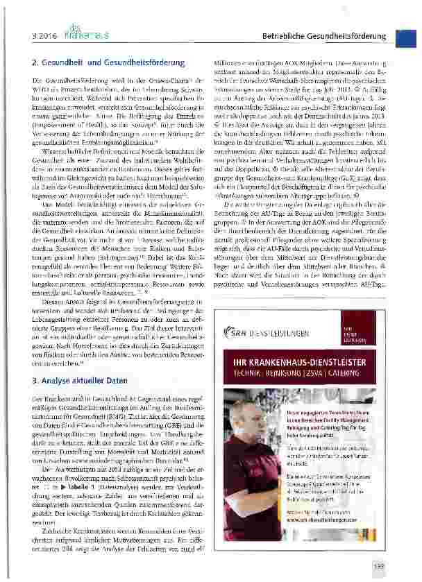 Vorschauseite 3: Psychische Erkrankungen im Gesundheitsdienst: Chancen und Bedeutung der betrieblichen Gesundheitsförderung
