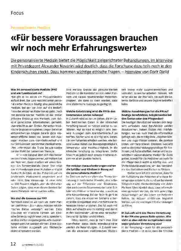 Vorschauseite 1: Für bessere Voraussagen brauchen wir noch mehr Erfahrungswerte