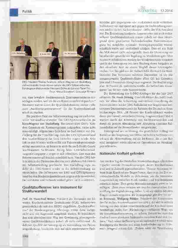 Vorschauseite 3: 39. Deutscher Krankenhaustag Umsetzung des KHSG: ein dickes Brett