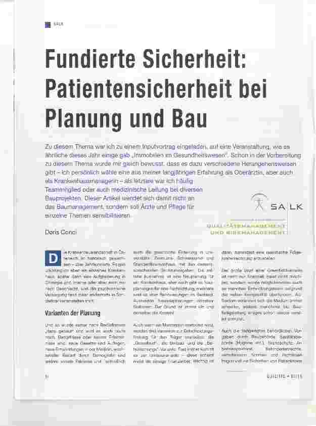 Vorschauseite 1: Fundierte Sicherheit: Patientensicherheit bei Planung und Bau