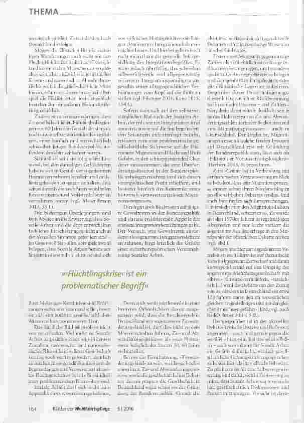 Vorschauseite 2: Flüchtlingshilfe und Zuwanderung Überlegungen zur Selbstverständlichkeit einer Inanspruchnahme und der Zuständigkeit von Sozialer Arbeit in der aktuellen Debatte um geflüchtete Me…