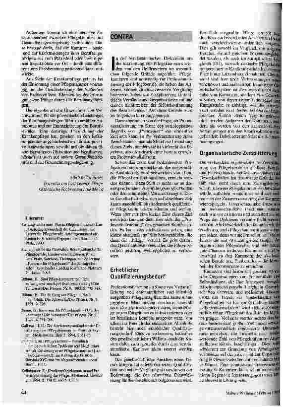 Vorschauseite 3: Pflegekammern: notwendig oder überflüssig?