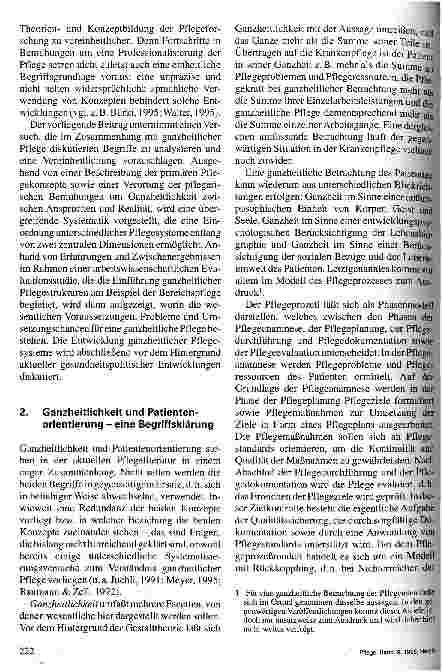 Vorschauseite 2: Ganzheitliche Pflege - Präzisierung und Umsetzungschancen