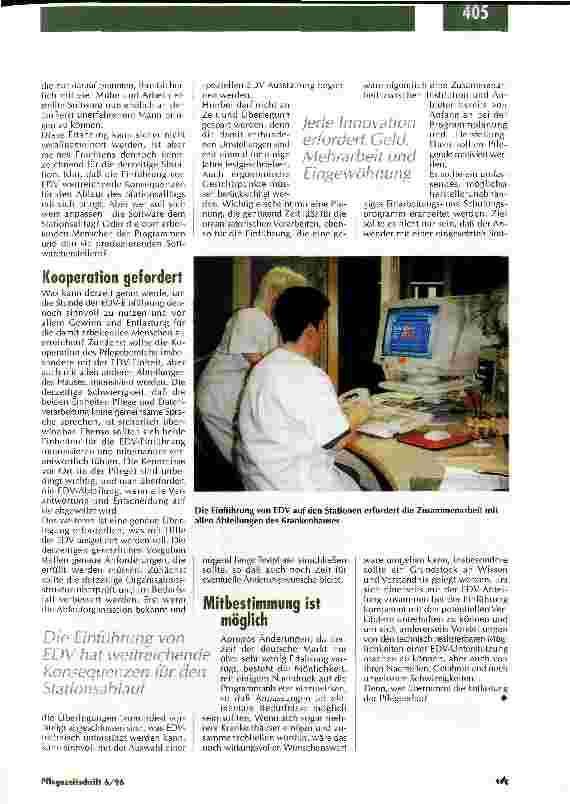 Vorschauseite 2: EDV schafft Zeit für die Patienten