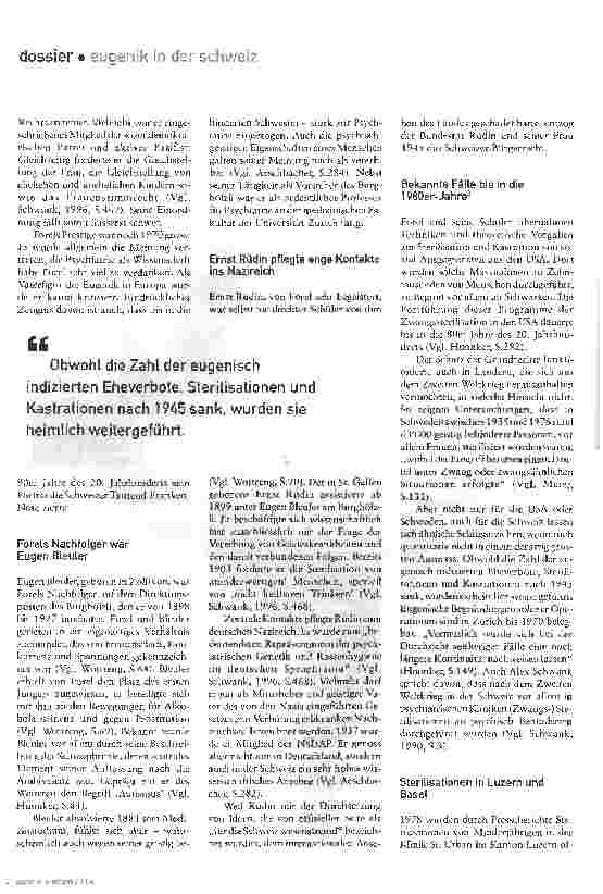 Vorschauseite 3: Rassenhygiene nach 1945Eugenische Ideologien und Praxis in der Schweiz während des Kalten Kriegs