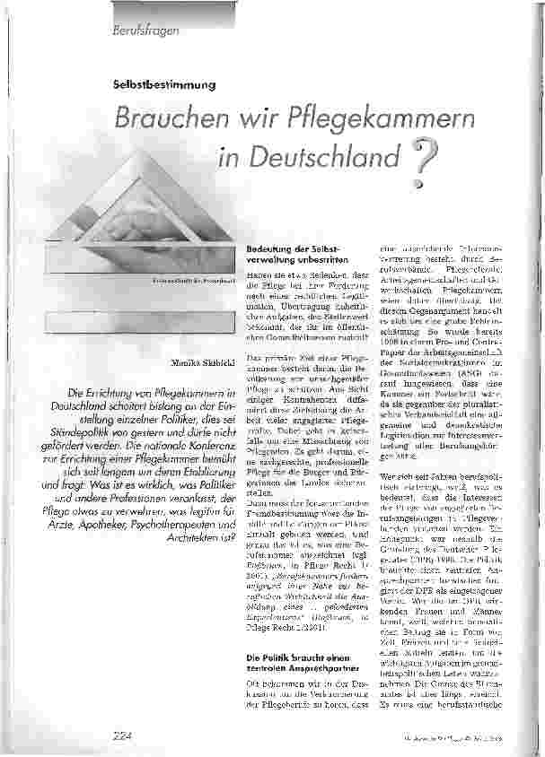 Vorschauseite 1: SelbstbestimmungBrauchen wir Pflegekammern in Deutschland