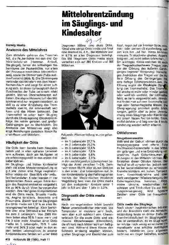 Vorschauseite 1: Mittelohrentzündung im Säuglings-und Kindesalter.
