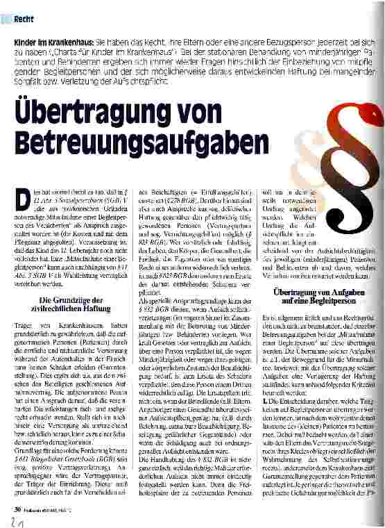 Vorschauseite 1: Übertragung von Betreuungsaufgaben