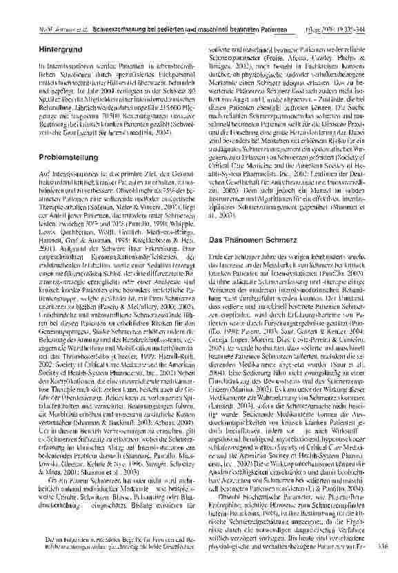 Vorschauseite 2: Schmerzerfassung bei sedierten und maschinell beatmeten Patienten: Eine systematische Literaturanalyse