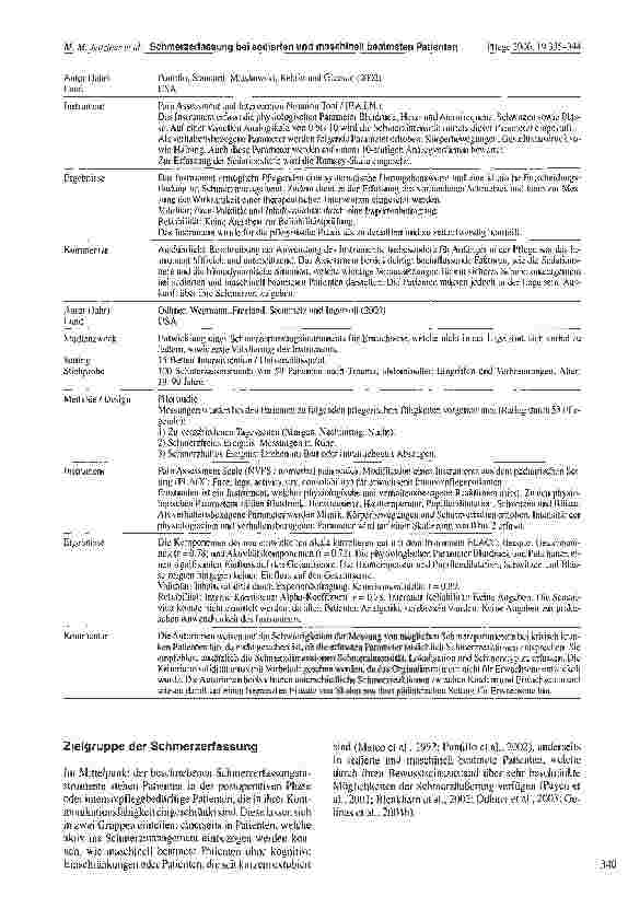 Vorschauseite 6: Schmerzerfassung bei sedierten und maschinell beatmeten Patienten: Eine systematische Literaturanalyse