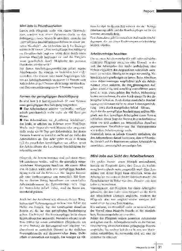 Vorschauseite 2: Mini-Jobs in der Pflege - Lohn kontra Freizeit