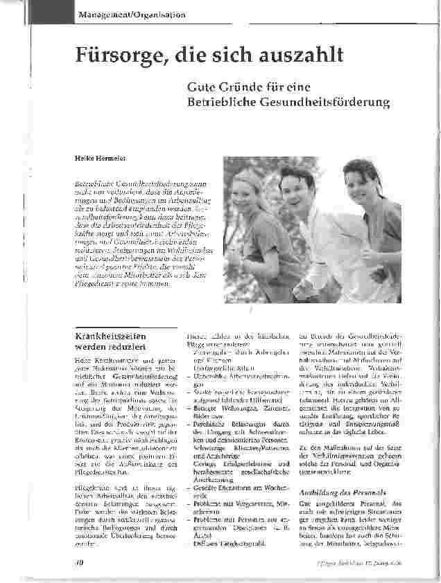 Vorschauseite 1: Fürsorge, die sich auszahlt