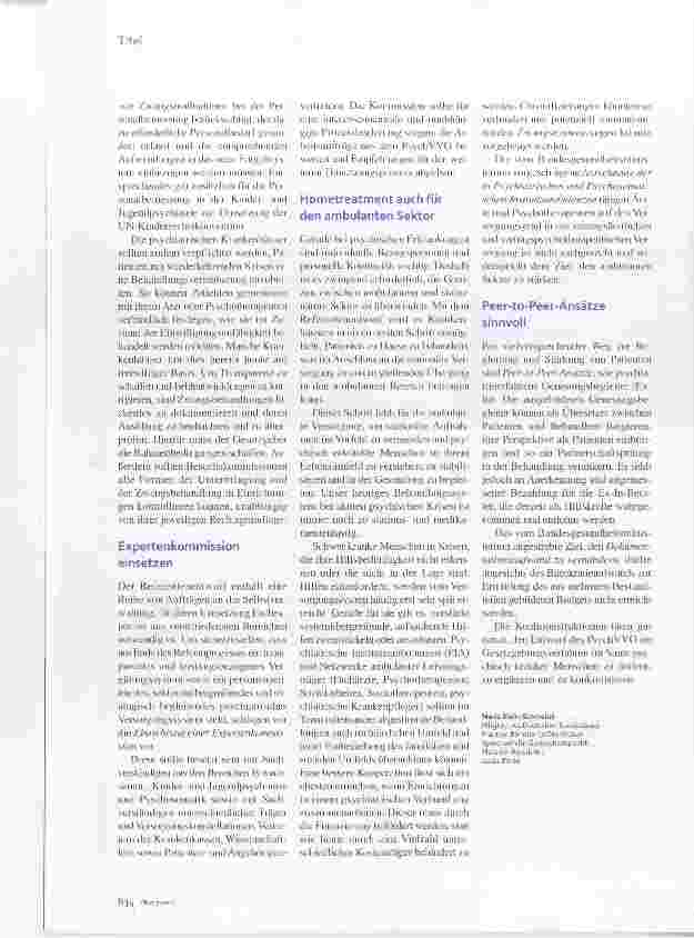 Vorschauseite 3: Kritik am Gesetzentwurf des PsychVVG Am individuellen Bedarf orientieren