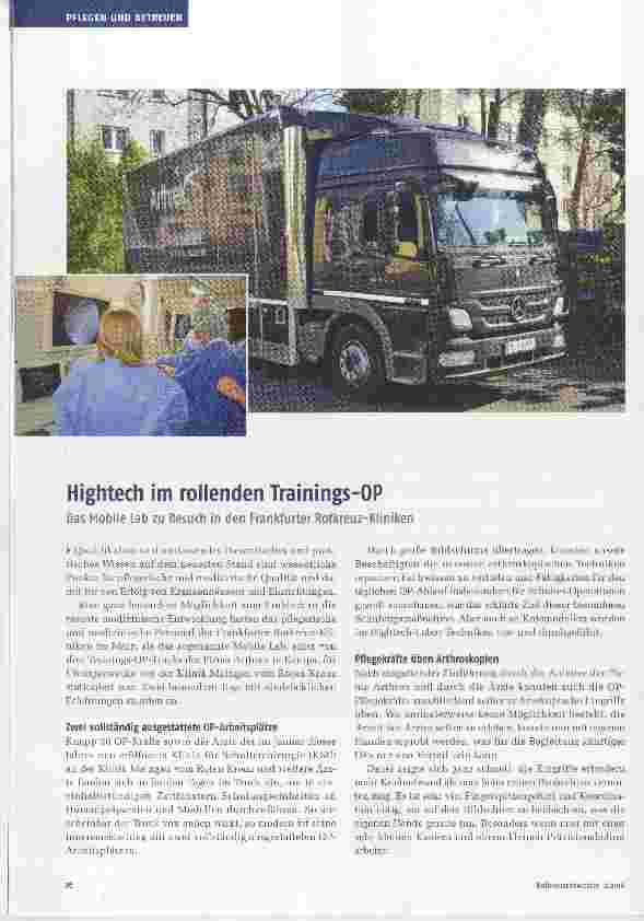 Vorschauseite 1: Hightech im rollenden Trainings-OP