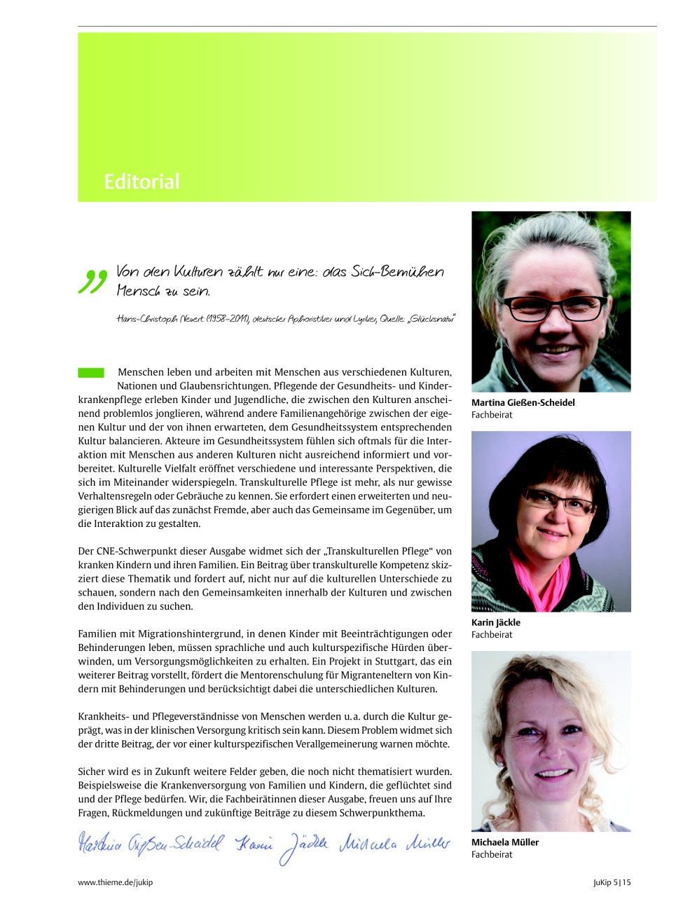 Vorschauseite 1: Editorial