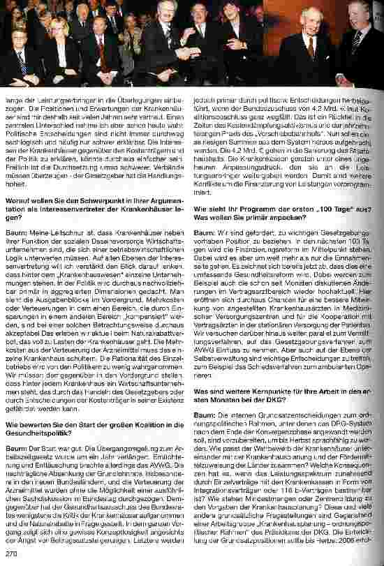 Vorschauseite 3: Die Krankenhäuser brauchen berechenbare und verlässliche BedingungenInterview mit dem neuen DKG-Hauptgeschäftsführer Georg Baum