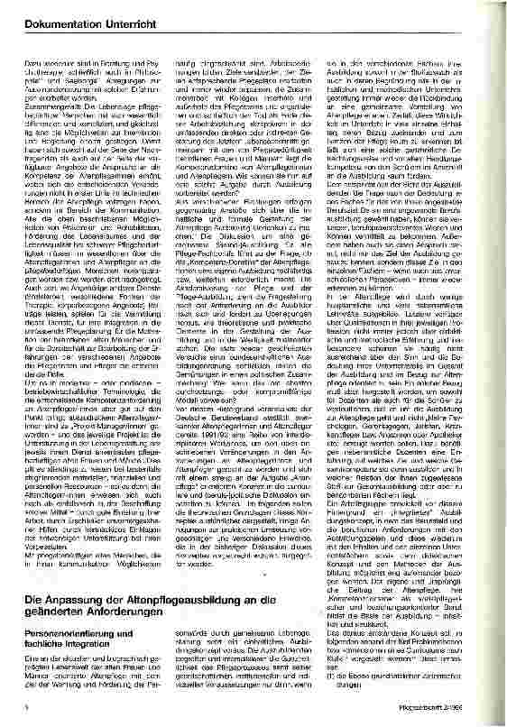 Vorschauseite 2: Altenpflege lehren und lernen Ein personenorientiertes integratives Modell