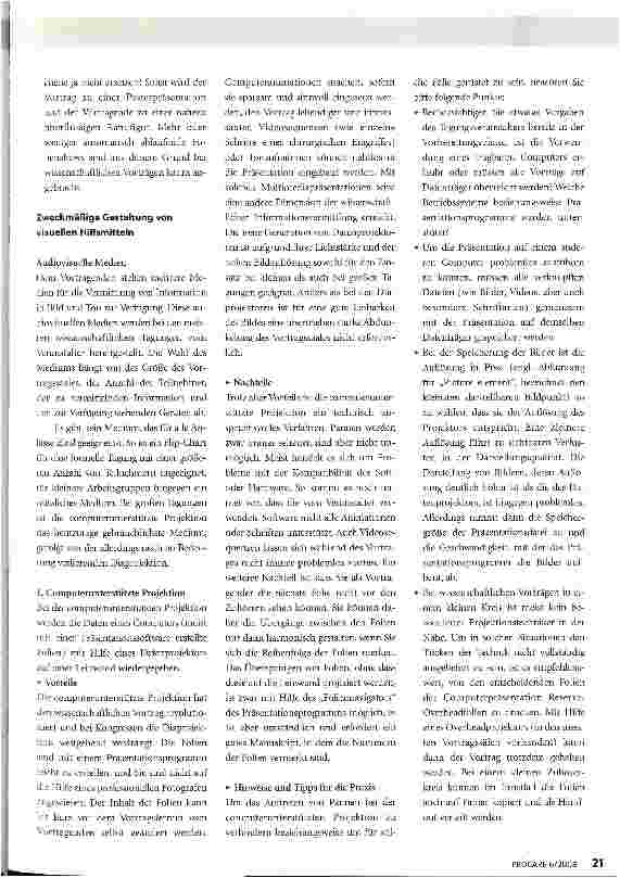 Vorschauseite 2: Anleitung zum GelingenMerkmale des wissenschaftlichen Vortrages