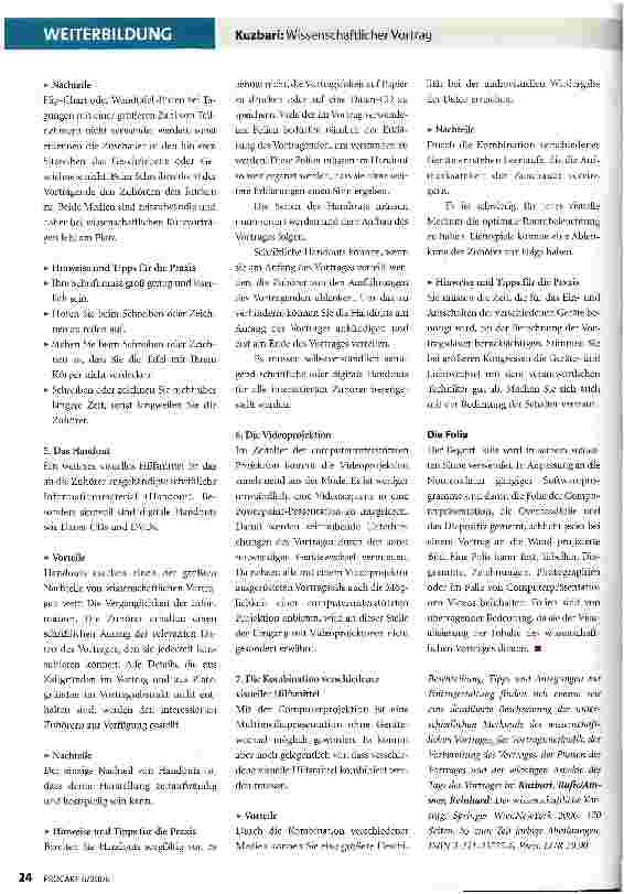 Vorschauseite 5: Anleitung zum GelingenMerkmale des wissenschaftlichen Vortrages