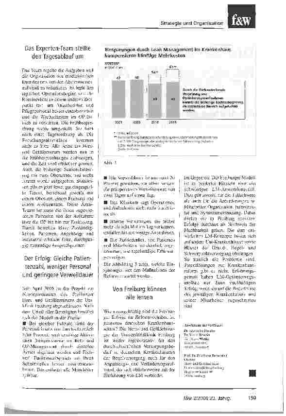 Vorschauseite 4: Spitzenmedizin zu bezahlbaren PreisenDie Universitätskliniken Freiburg machten sich erfolgreich mit Hilfe von McKinsey die Erfahrungen von Porsche zu Nutze