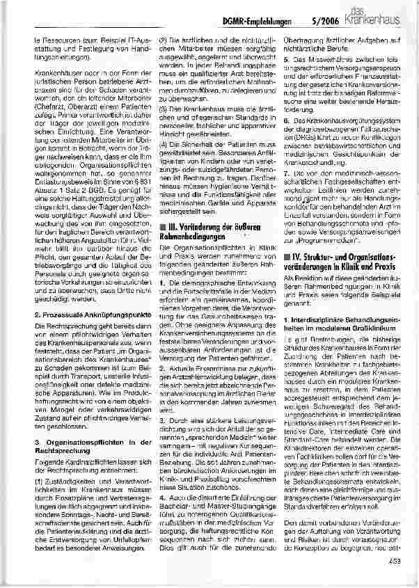 Vorschauseite 2: Organisationsverschulden in Klinik und Praxis