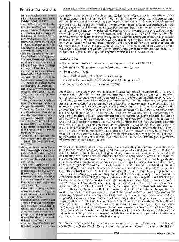 Vorschauseite 6: Die Bedeutung der kritischrekonstruktiven Fallarbeit in der Lehrerinnenbildungim Berufsfeld Pflege