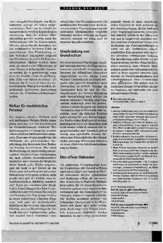 Vorschauseite 3: VogelgrippeEine neue Pandemie - alte ethische Probleme