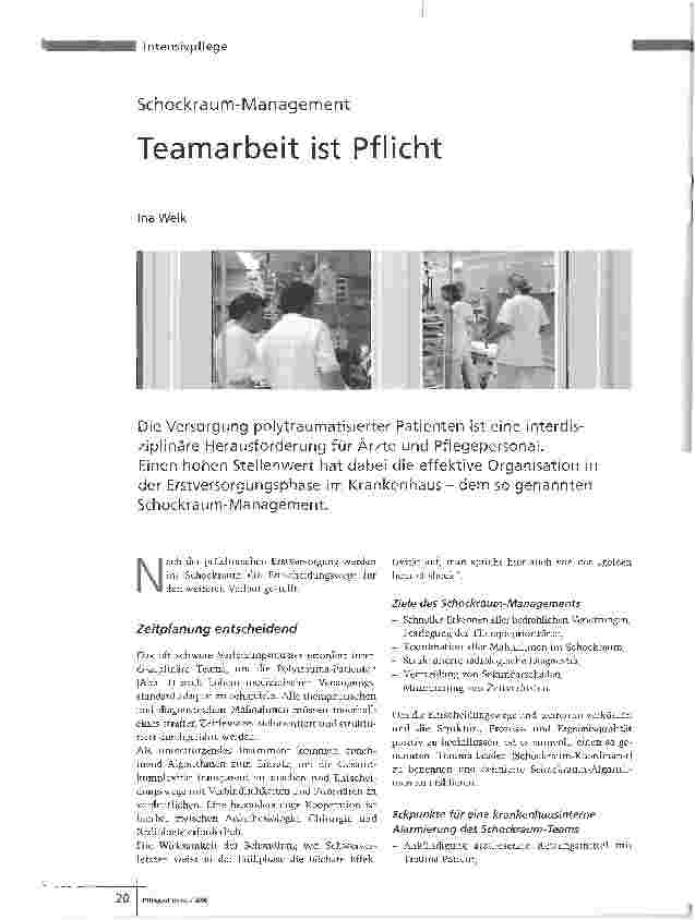 Vorschauseite 1: Schockraum-ManagementTeamarbeit Ist Pflicht