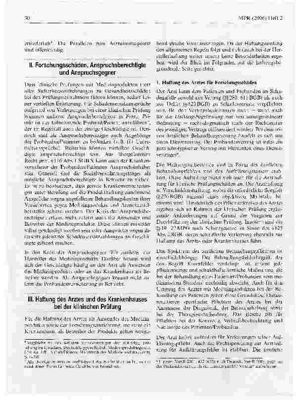 Vorschauseite 2: Die Klinische Prüfung von Medizinprodukten - Rechtlicher Rahmen, Grundlagen und Haftungsgefüge