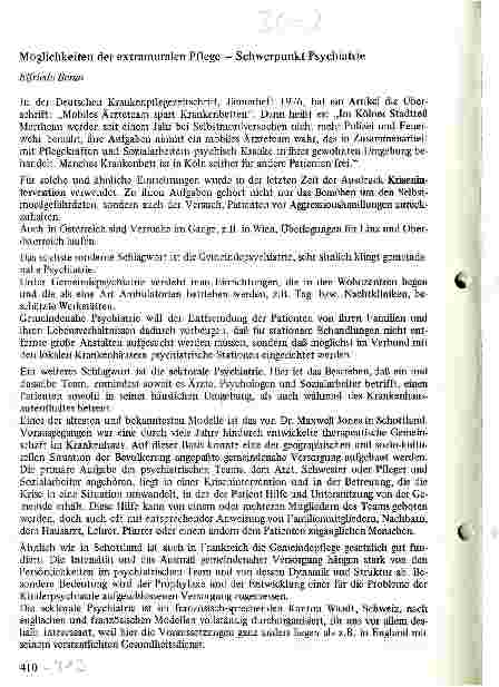 Vorschauseite 1: Möglichkeiten der extramuralen Pflege - Schwerpunkt Psychiatrie