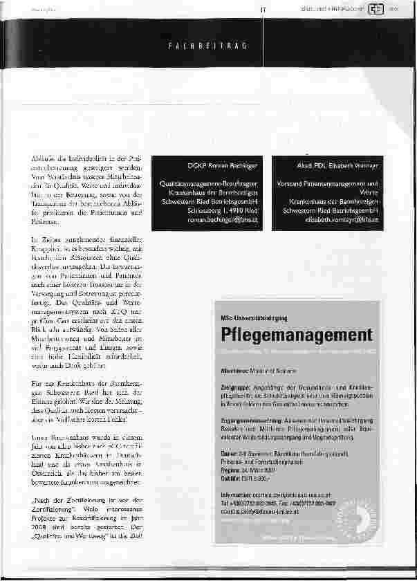 Vorschauseite 6: Qualität und Werte im Spannungsfeld der ÖkonomieQualität kostet, aber ein vielfaches kosten Fehler!