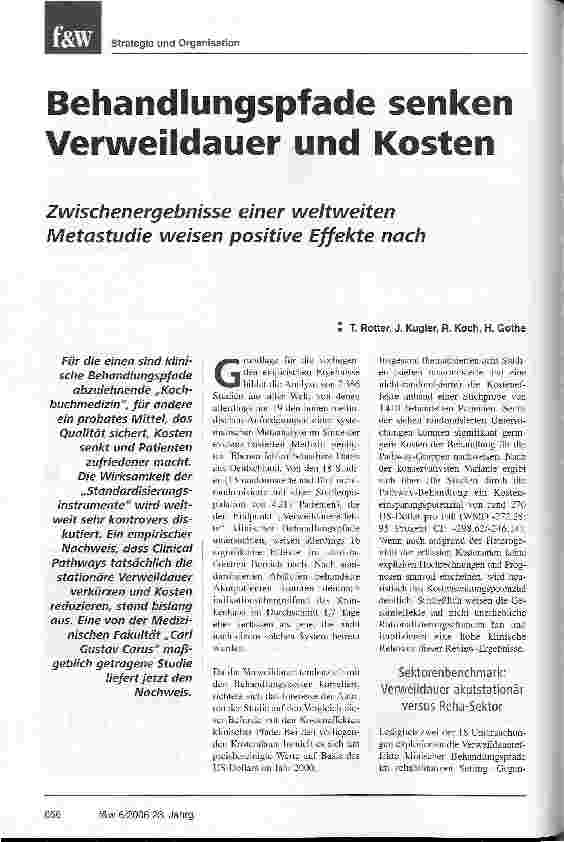 Vorschauseite 1: Behandlungspfade senken Verweildauer und Kosten