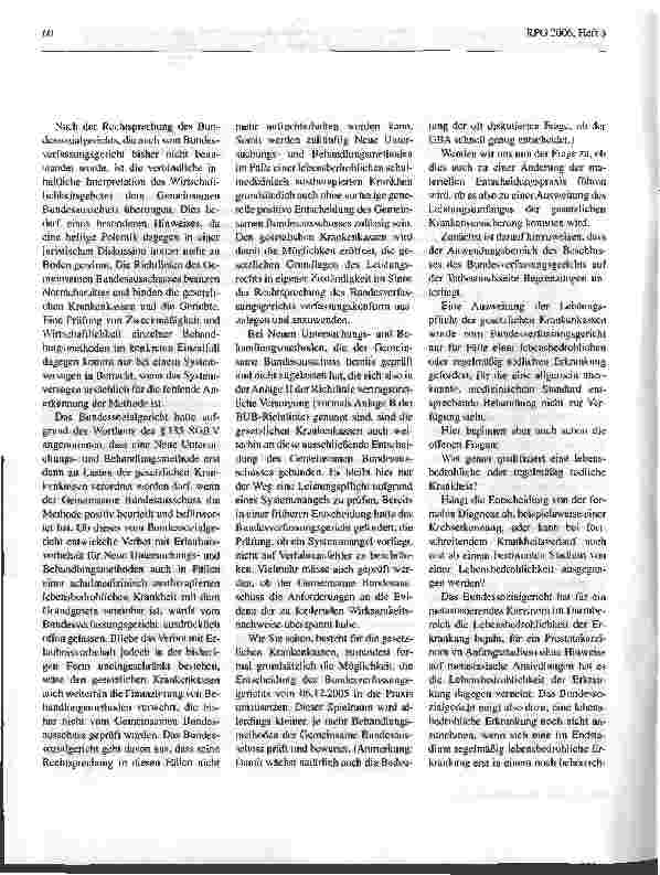Vorschauseite 2: Wird sich die Entscheidungspraxis der gesetzlichen Krankenkassen verändern?
