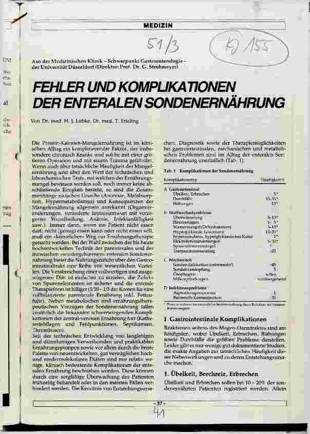 Vorschauseite 1: Fehler und Komplikationen der enteralen Sondenernährung