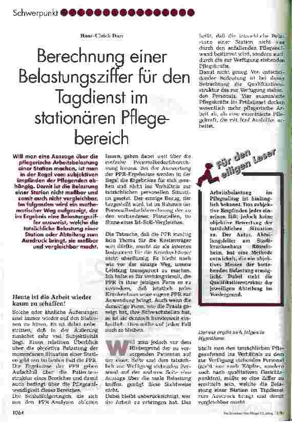 Vorschauseite 1: Berechnung einer Beastungsziffer für den Tagdienst im stationären Pflegebereich