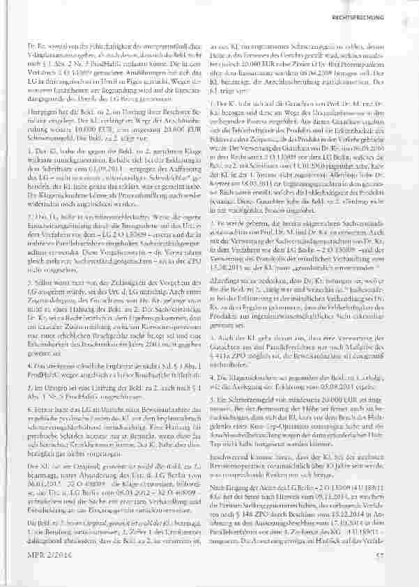 Vorschauseite 2: Anwendung der EuGH-Rechtsprechung zum Fehlerbegriff von Produkten durch das KG Berlin