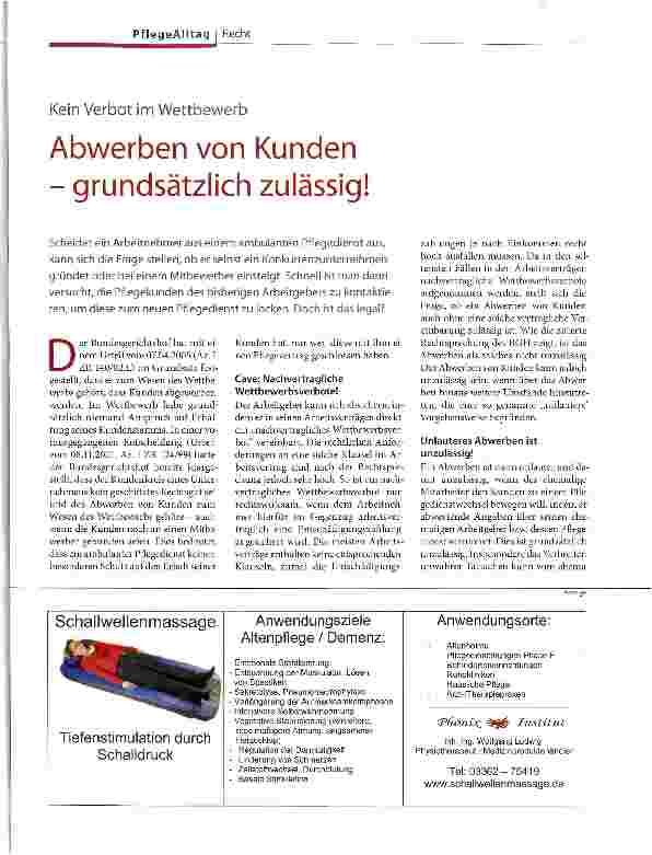 Vorschauseite 1: Abwerben von Kunden - grundsätzlich zulässig!